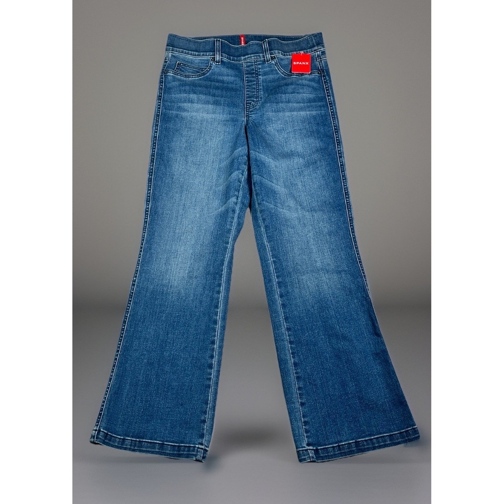 SPANX Cropped Kick Flare Denim Pants | Pull-On Stretch Jeans